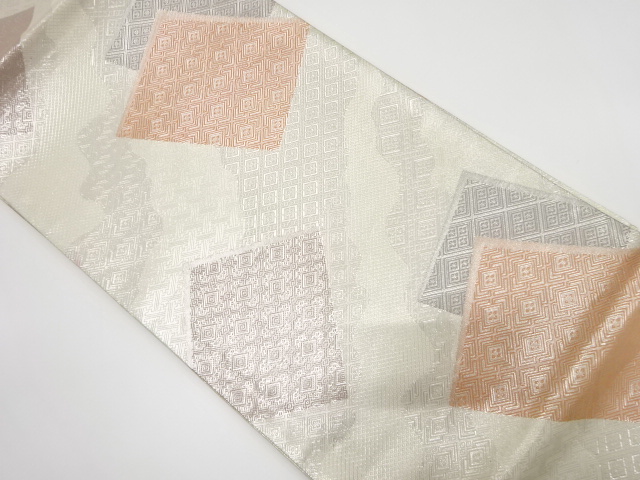 佐賀錦　霞に色紙散らし模様織り出し　袋帯